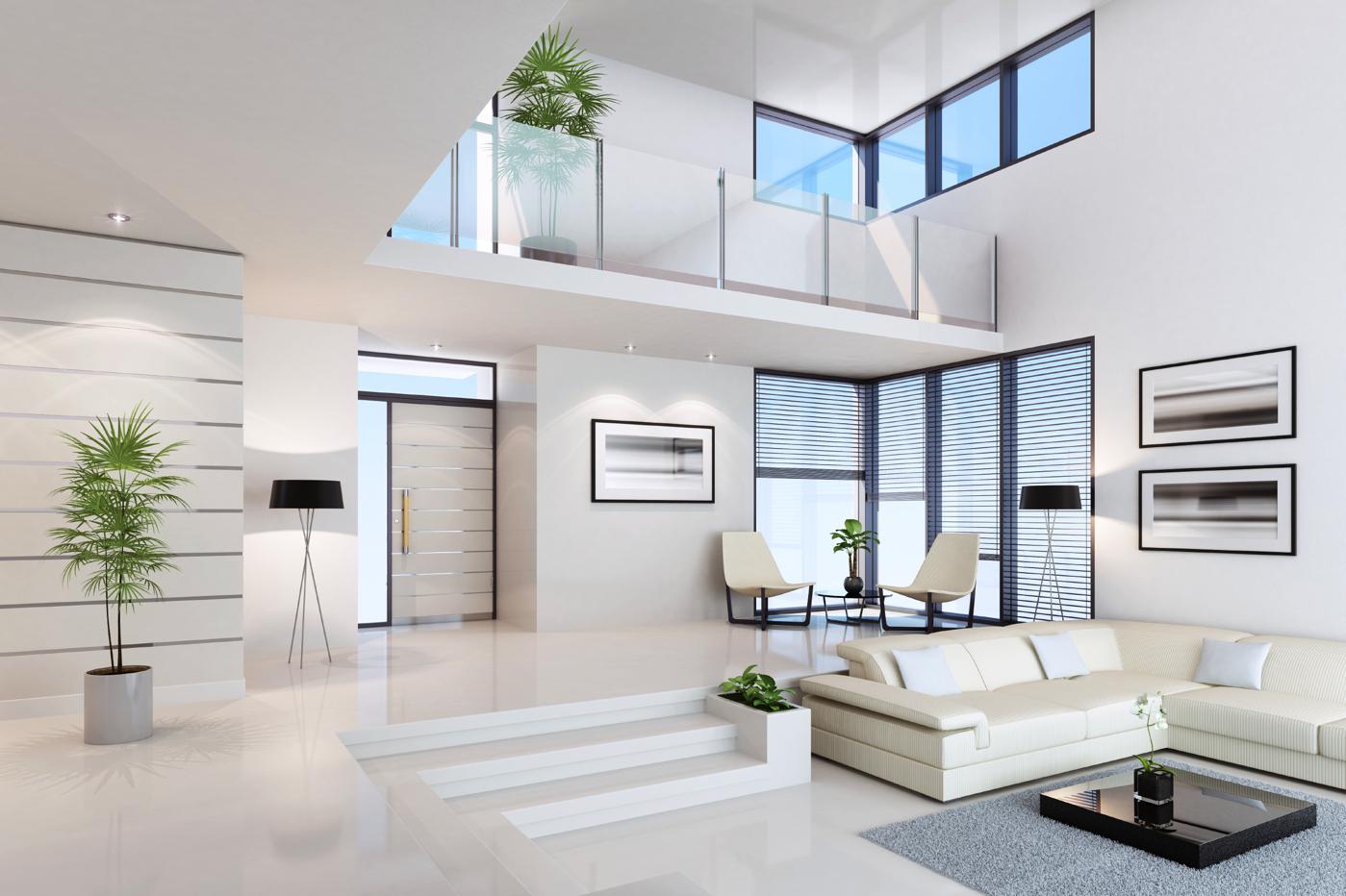living room penthouse white