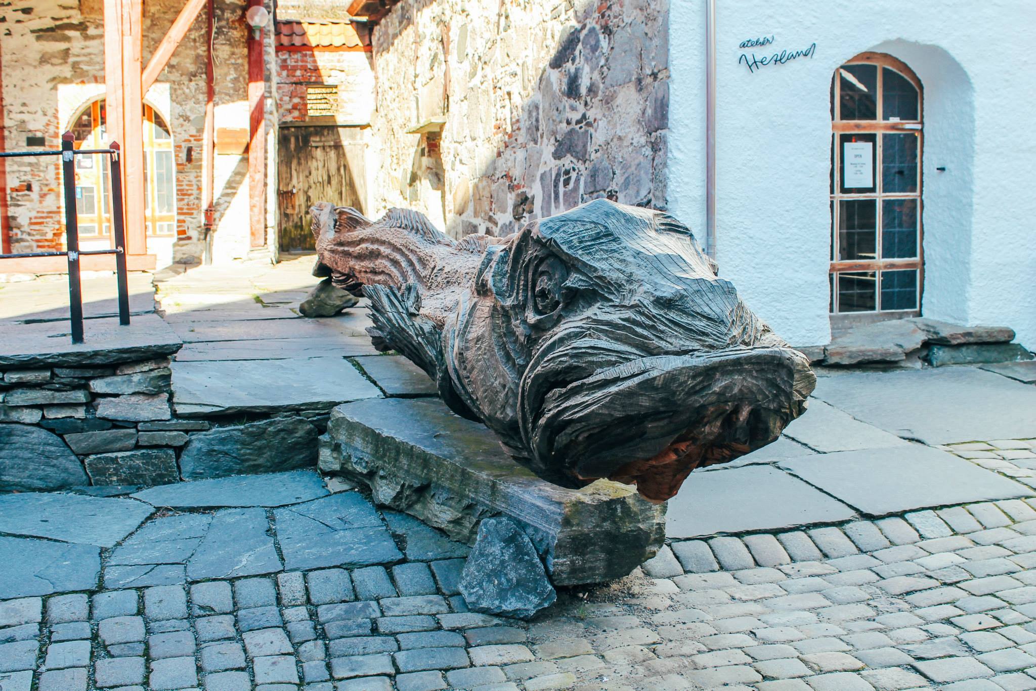 The UNESCO World Heritage Site Of Bryggen... In Bergen, Norway. - Hand ...