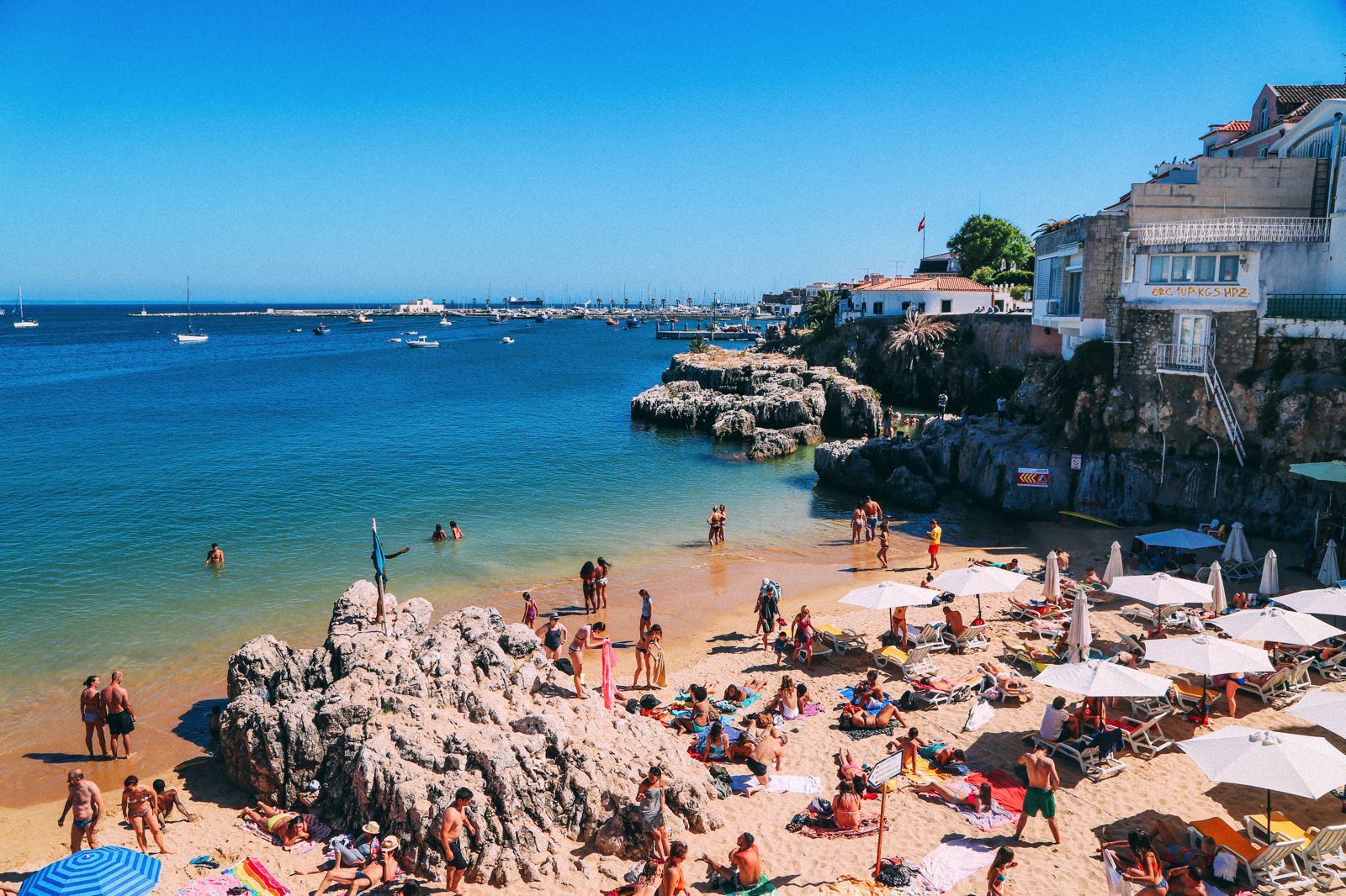 The Beautiful Seaside Town Of Cascais In Portugal Hand Luggage 5238