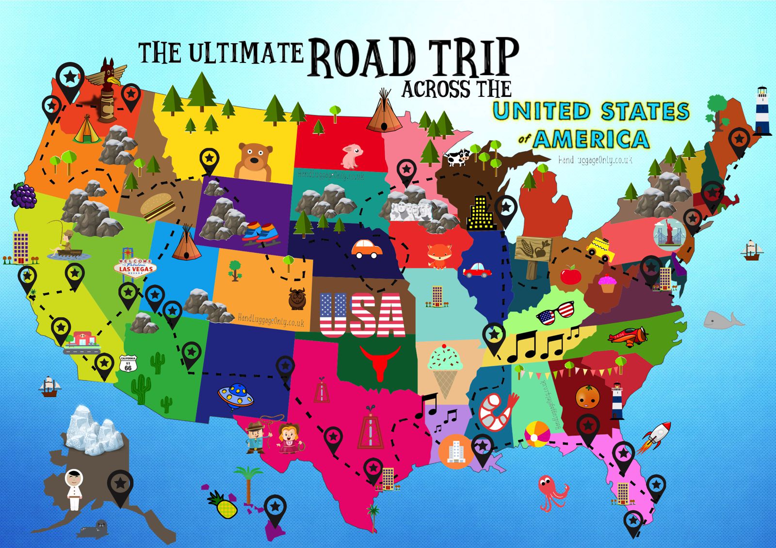 united states travel destinations map