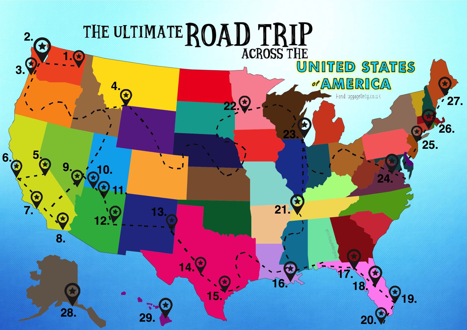 29 Best Things To Do In The USA Road Trip Map Hand Luggage Only 