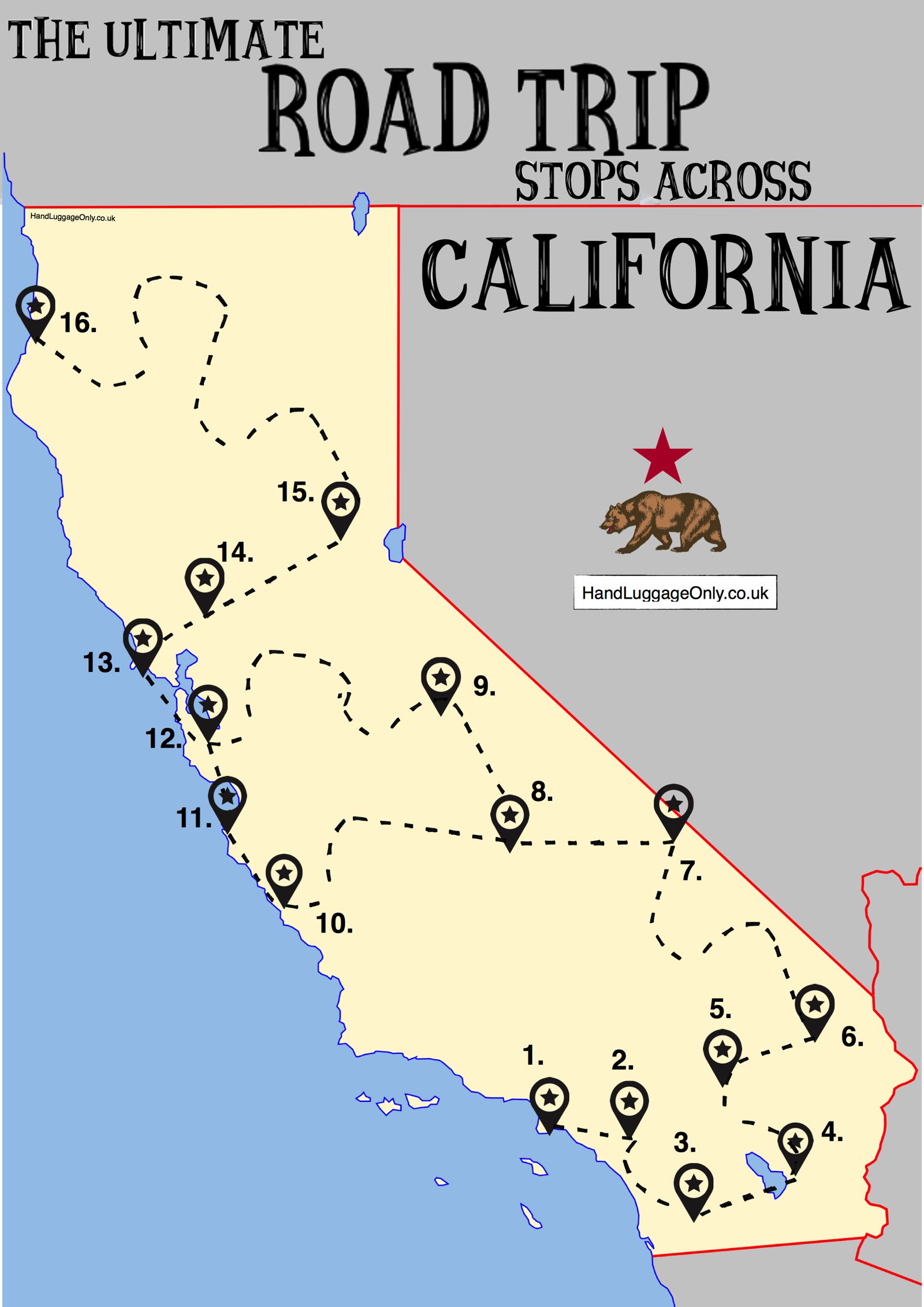 california coastline road trip map