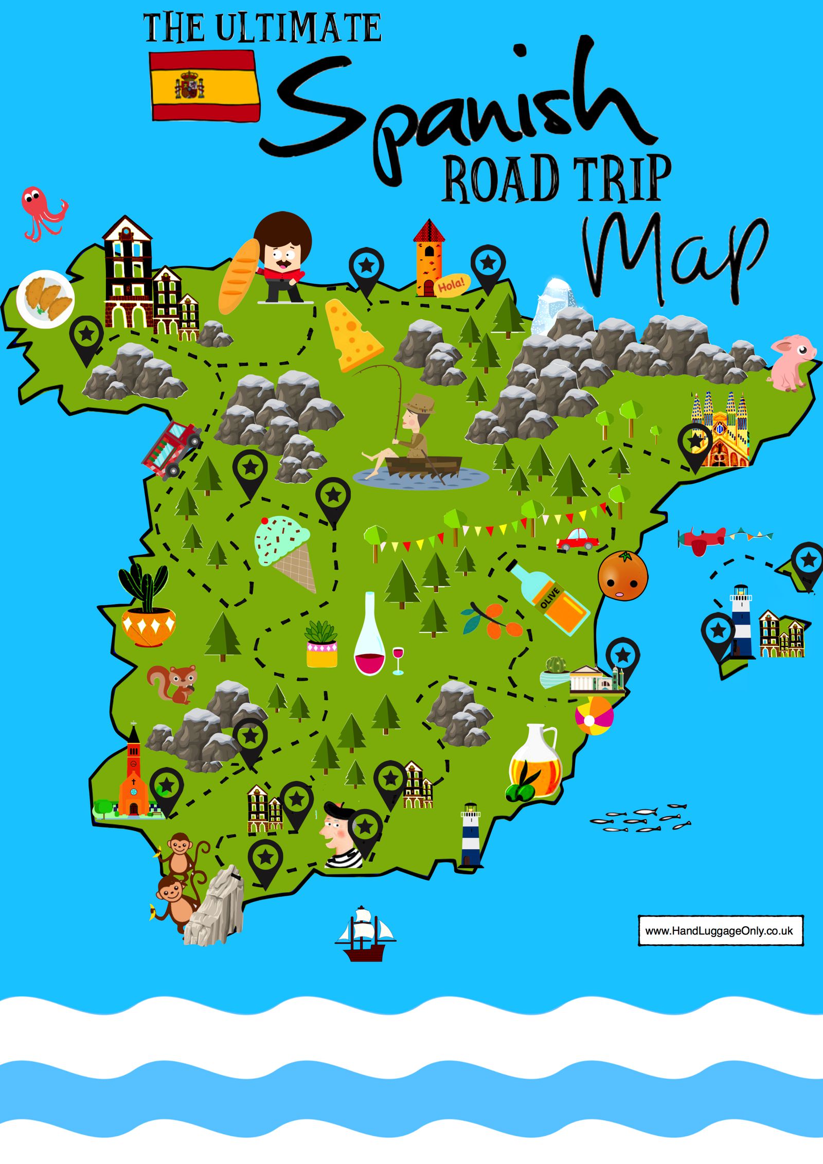 tourist map portugal spain