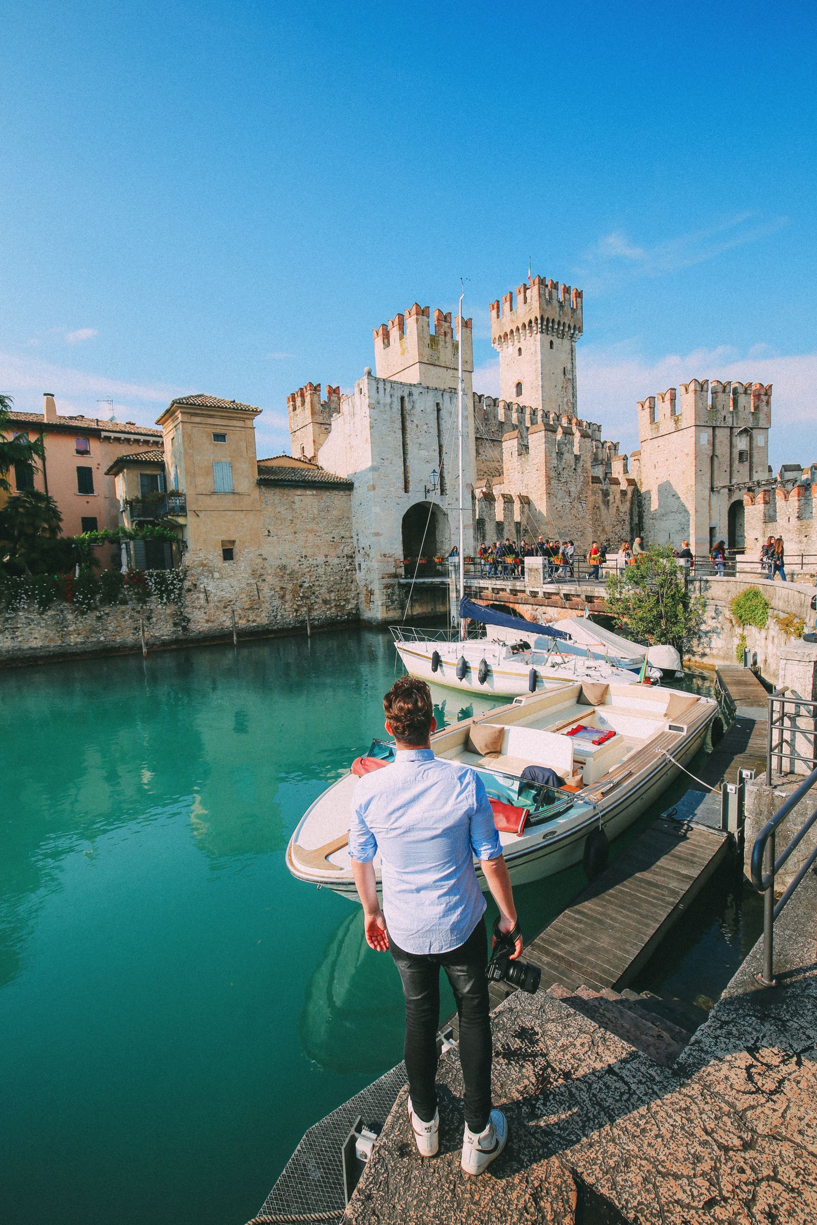 The Absolutely Beautiful Town Of Sirmione… In Lake Garda, Italy - Hand ...