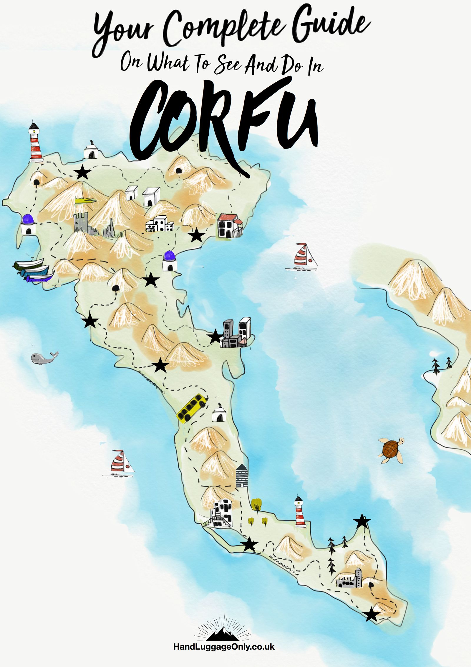 corfu tourist attractions map