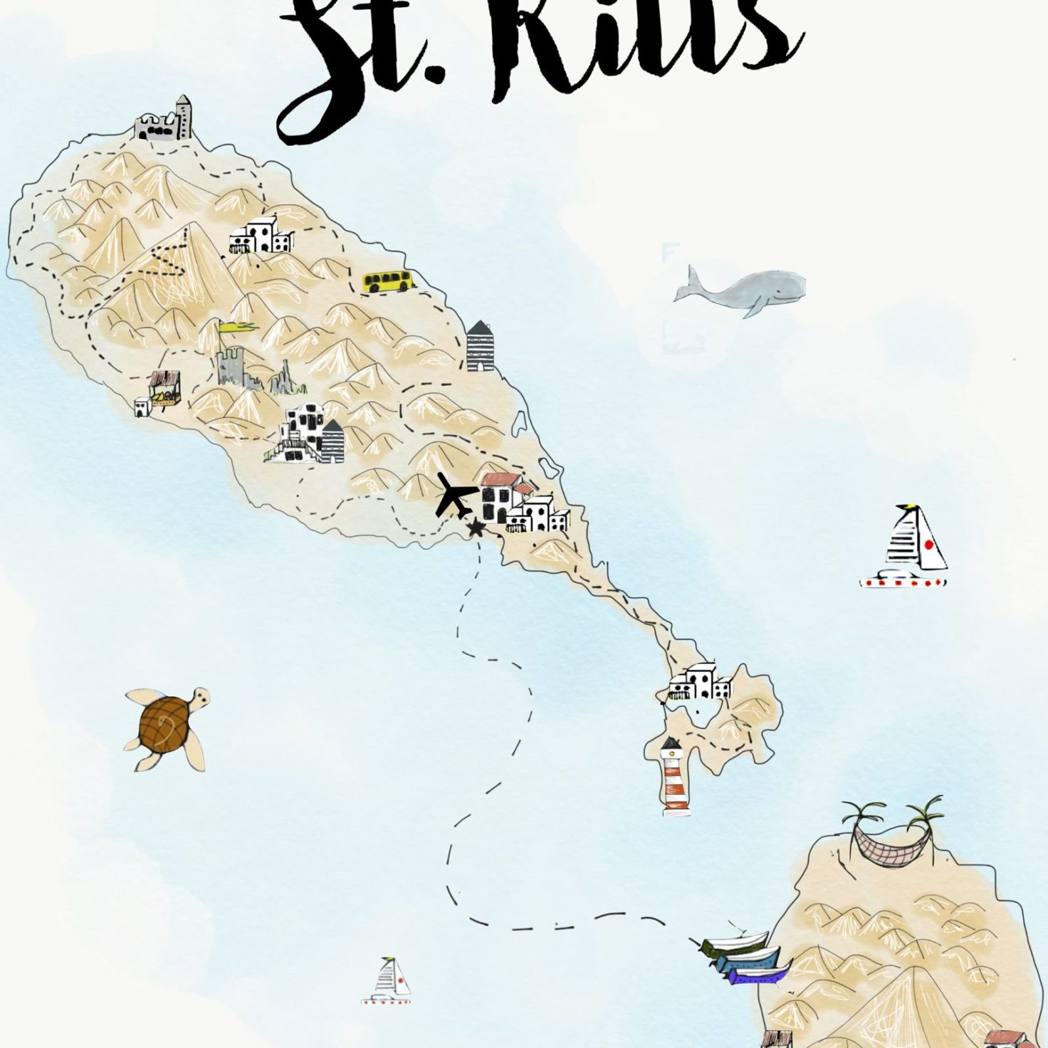 Free Travel 9 Easy Ways To Travel For Free Hand Luggage Only   St Kitts Map  1472x1472 